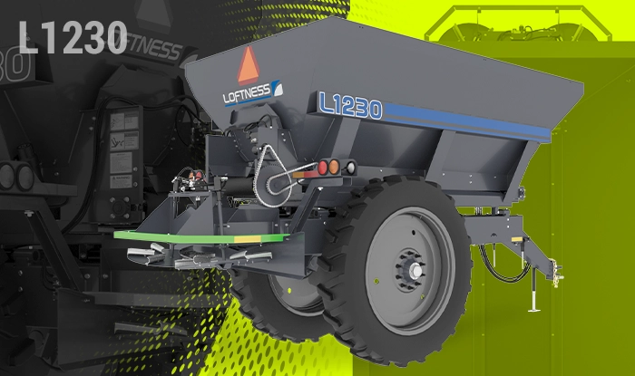 Thumbnail showing New L1230 Fertilizer Spreader in a collage